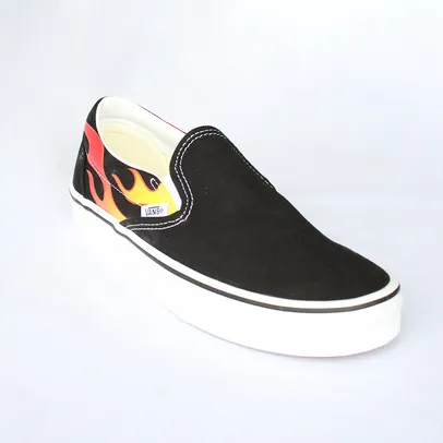 Tênis Vans Classic Slip-On Flame Preto