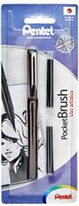Saindo por R$ 48: Caneta Pincel Pocket Brush com 2 Refis, Pentel, Mogno | R$48 | Pelando