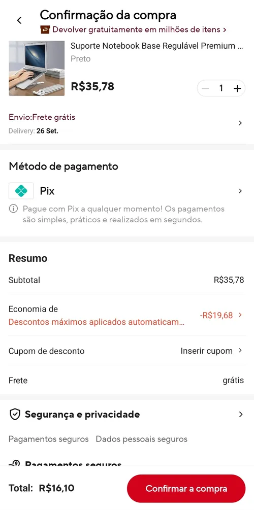 Imagem na descrição da promoção