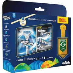 Aparelho Gillette Mach3 Turbo com 2 Cargas + Camiseta