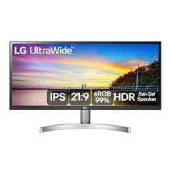 Monitor LG 29 UltraWide Full HD Inclinação 75Hz 5ms Branco 29WK600-WAWZ