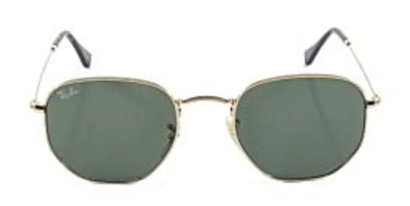 Óculos de Sol Ray Ban Hexagonal Metal RB3548 Ouro Lente Verde G15 | R$403