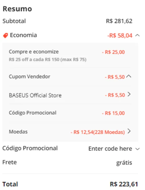 Imagem na descrição da promoção