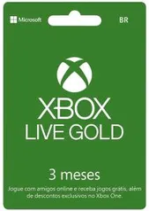 [PRIME] Xbox Live Gold - 3 Meses - Cartão Físico | R$40