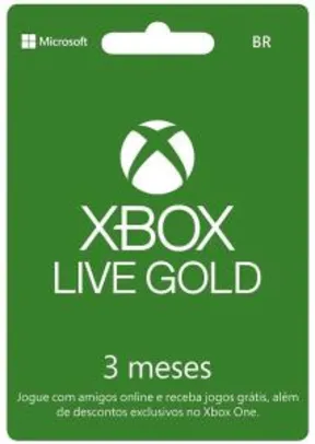 [PRIME] Xbox Live Gold - 3 Meses - Cartão Físico | R$40