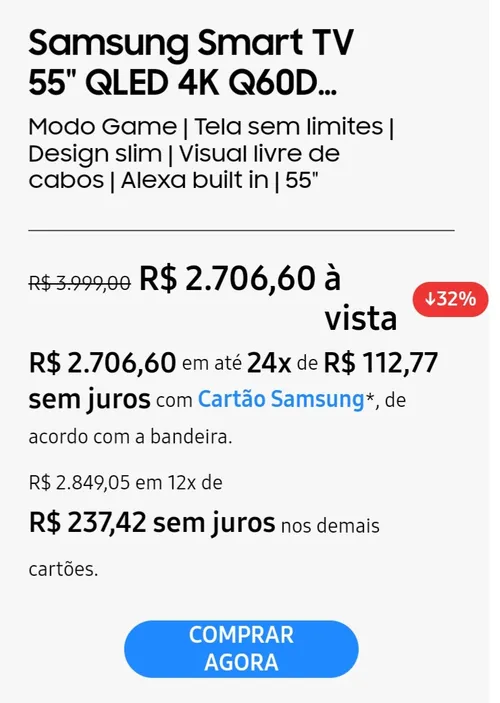 Imagem na descrição da promoção