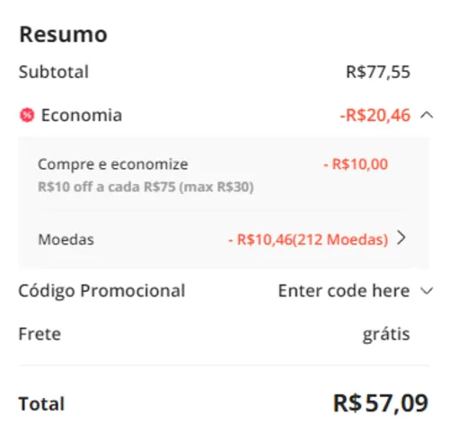 Imagem na descrição da promoção