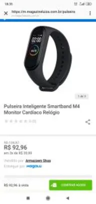 Pulseira Inteligente Smartband M4 Monitor Cardíaco Relógio - R$93