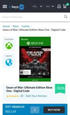 Gears of War: Ultimate Edition Xbox One - Digital Code R$11