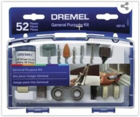 Kit para Micro Retífica Dremel EZ-Lock 52 Peças 687-01 DREMEL R$ 90