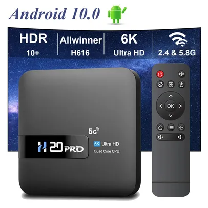 (Taxa Inclusa) HONGTOP H20PRO Smart TV Box WiFi6 Android 10 6K 4K 3D Media Player TV Box Android 2.4G 5G WIFI