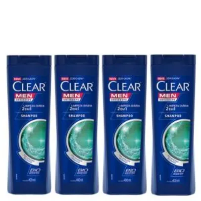 Shampoo Clear Men Queda Control 400ml - 4 unidades