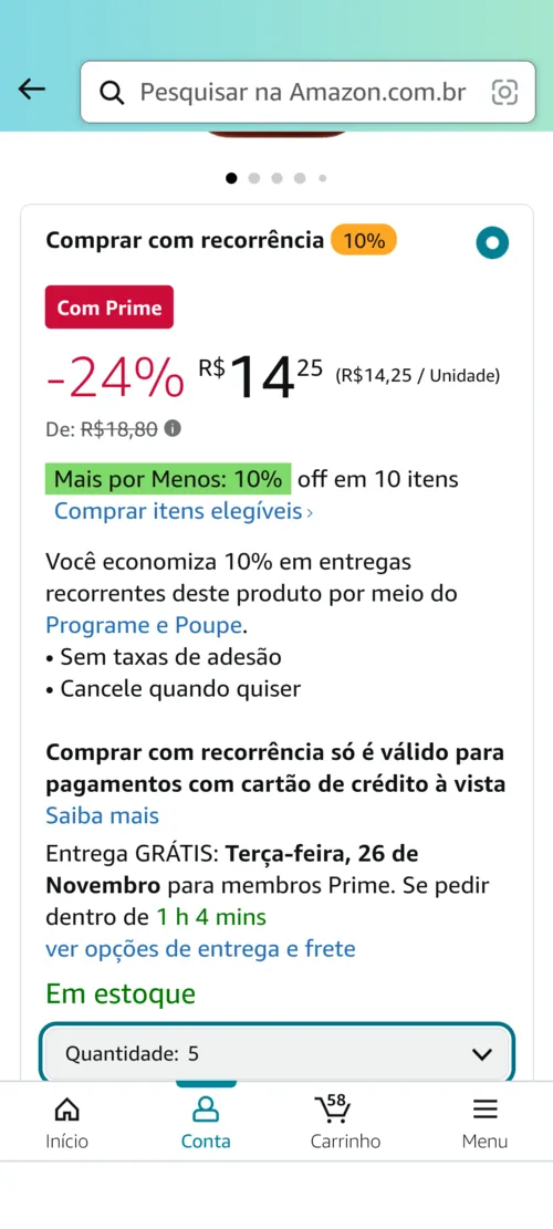 Imagem na descrição da promoção