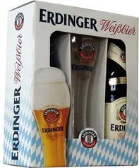 Kit Cerveja Erdinger Weibbier Weissbrau - 2 garrafas cerveja + 1 copo 500 ml