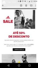 20% em produtos da adidas