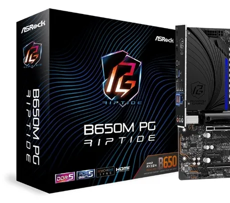 Placa Mãe ASRock B650M PG Riptide, Chipset B650, mATX, AMD AM5, DDR5