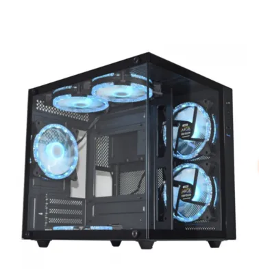 Gabinete Gamer K-MEX Aquario Micro, Mini Tower, Vidro Temperado, M-ATX, Black, CG-02SB