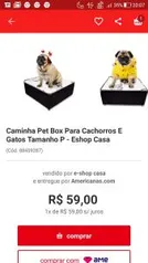 Caminha pet box para caes e gatos tam P | R$59