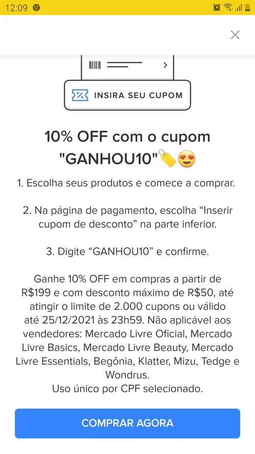 Imagem na descrição da promoção