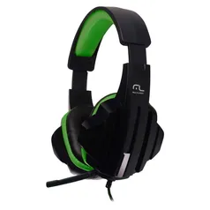 Headset Gamer Multi, P2, PC, Preto e Verde - PH123