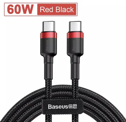 [NOVOS USUÁRIOS] Cabo Baseus USB-C/USB-C | R$5