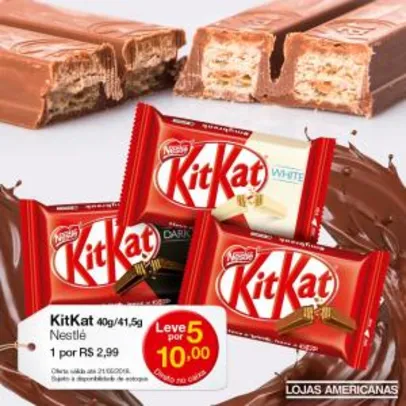 [Americanas - Loja Física] 5 KitKat por R$10