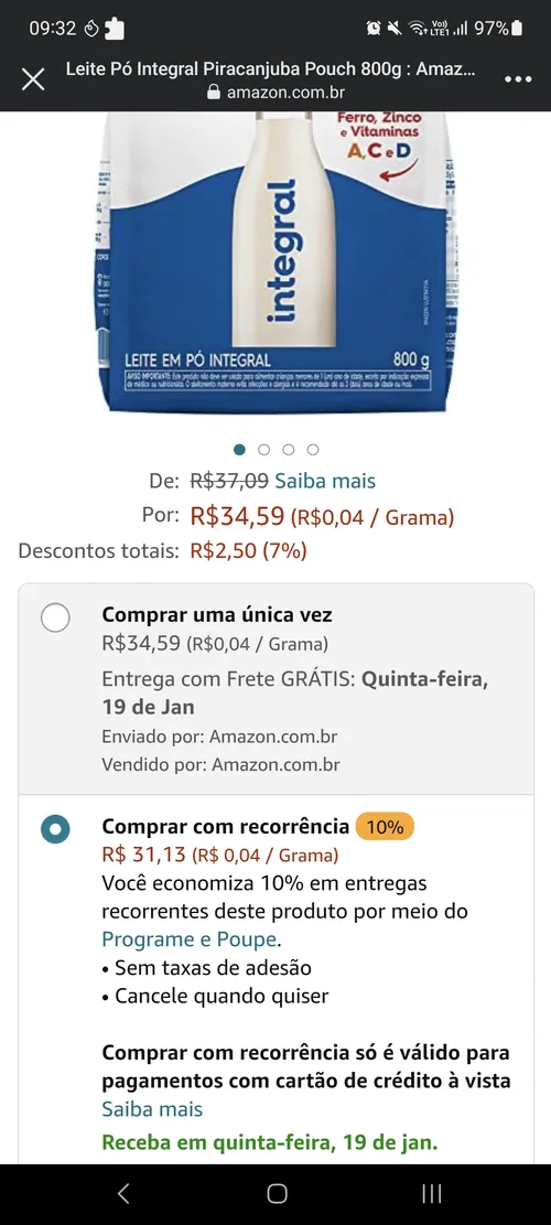 Imagem na descrição da promoção