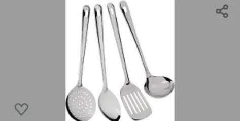 (PRIME) Conjunto Utensílios Gadgets Inox 4 Peças | R$ 39