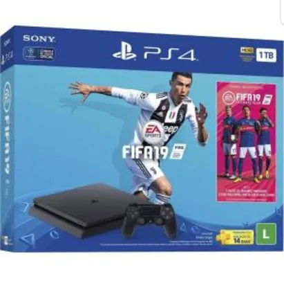 Console PlayStation 4 1TB Bundle + Game Fifa 19 - Sony - R$2100 (ou R$1575 com Ame)