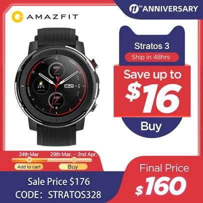 Smartwatch Amazfit Stratos 3 | R$916