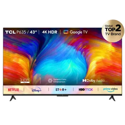 Smart TV TCL Series P635 43P635 LED Google TV 4K 43" Bivolt