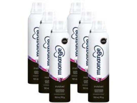 Desodorante Aerossol Antitranspirante Invisível Monange - 6 unidades | R$ 35,40