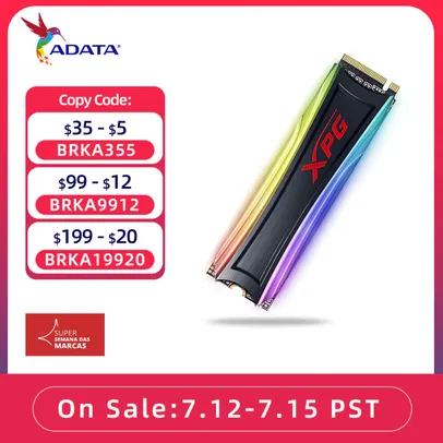 SSD Adata XPG 512GB NVME RGB | R$395