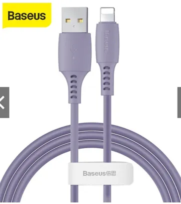 Cabo Baseus USB Colorido de Recarga Rápida 2,4A/1,2m para iPhone