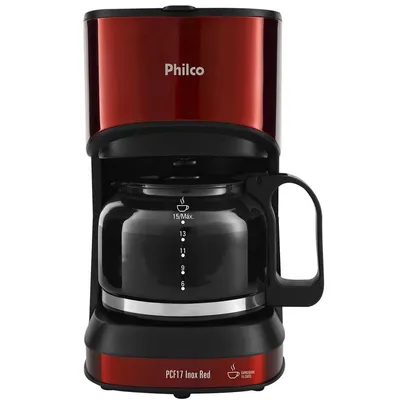 Cafeteira Elétrica Philco 700ml Inox Red Vermelha Pcf17 – 127 Volts