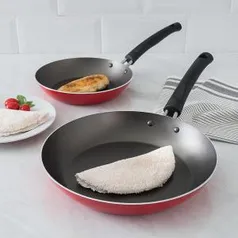 Conjunto de 2 Frigideiras com Revestimento Antiaderente 20 + 26 cm Vermelho - La Cuisine by Tramontina - R$39