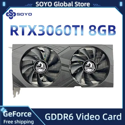 Placa de vídeo SOYO RTX 3060Ti 8GB X GAME GDDR6 256bit NVIDIA GPU