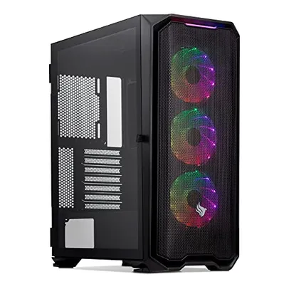 Gabinete Gamer Gadit 2 RGB, Mid-tower, Lateral de Vidro Temperado, Com 3 Fans, Preto, PG-GDT-02RGB