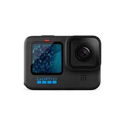 GoPro HERO11 - Câmera à Prova D'água com LCD Frontal, Vídeos 5.3K, Fotos 27MP, HyperSmooth 5.0 + Horizon Lock, Live 1080p, Webcam, Bateria Enduro