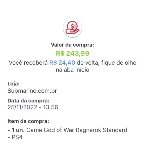 Imagem na descrição da promoção