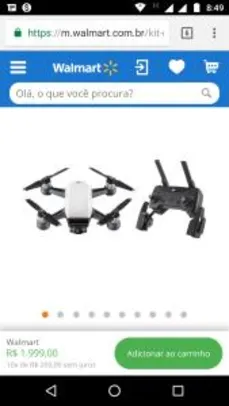 Kit DJI com Drone Spark Alpine White e Controle Remoto - R$1999