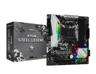 Placa mãe micro atx asrock b450m steel legend am4 / usb 3.1/ type-c/ displayport, hdmi | R$623