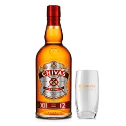 [No APP] Kit Whisky Chivas Escocês 12 1L + Copo oca