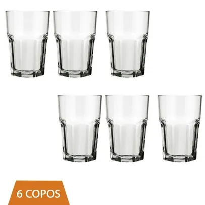 Conjunto 6 Copo Bristol Transparente 200ml Vidro Drinks