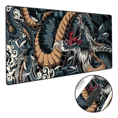 Mouse Pad Gamer Extra Grande 70x30 Dragão Azul Criarte