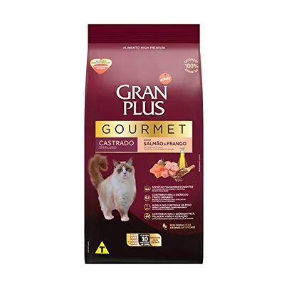 Ração Para Gatos Castrados Gran Plus Gourmet Salmão E Frango 10,1Kg Pacotes Individuais