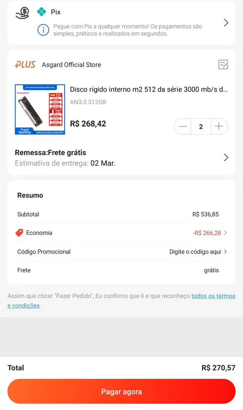 Imagem na descrição da promoção