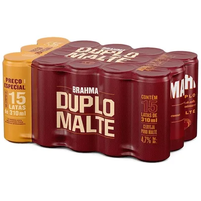 Cerveja Brahma Duplo Malte Lata 310ml Pack - 15 Unidades