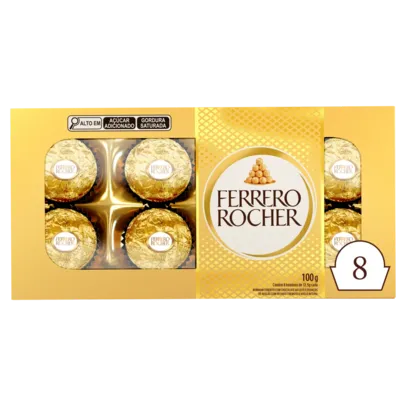 Bombom Ferrero Rocher Caixa 100g 8 Unidades