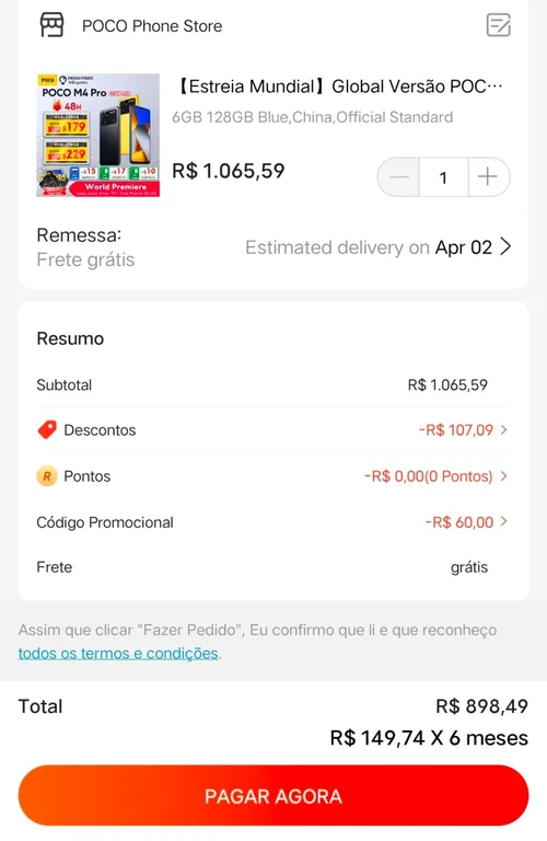 Imagem na descrição da promoção